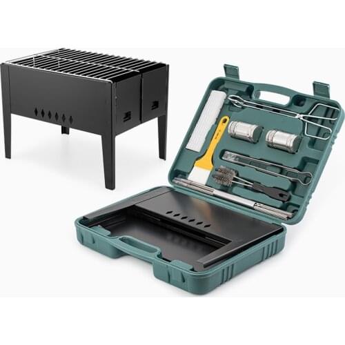 Portable Grill Foldable Barbeque BBQ Barbecue Portable Stand Folding Outdoor Oven Set Grill Picnic Outdoor Entertainment