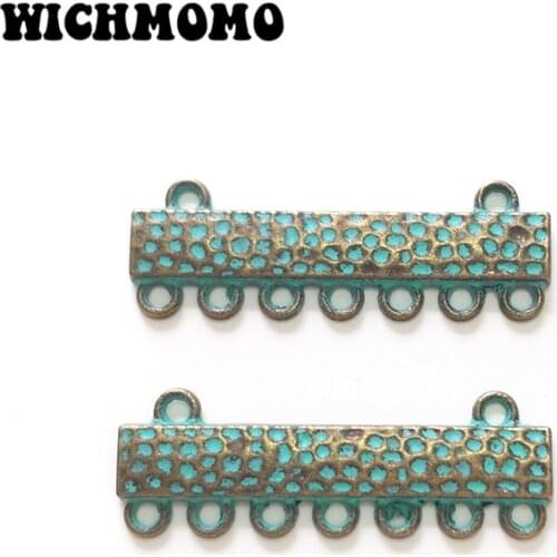 2019 New 10PCS 40MM Vintage Retro Zinc Alloy Green Charms Connectors Linkers for DIY Necklace Earrings Jewelry Accessories