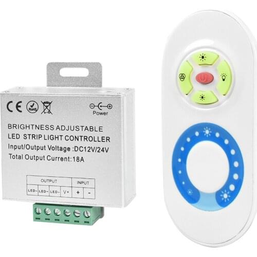 DC12-24V LED Controller 5 Keys Touch RF Remote Dimmer For Single Color LED Strip Light