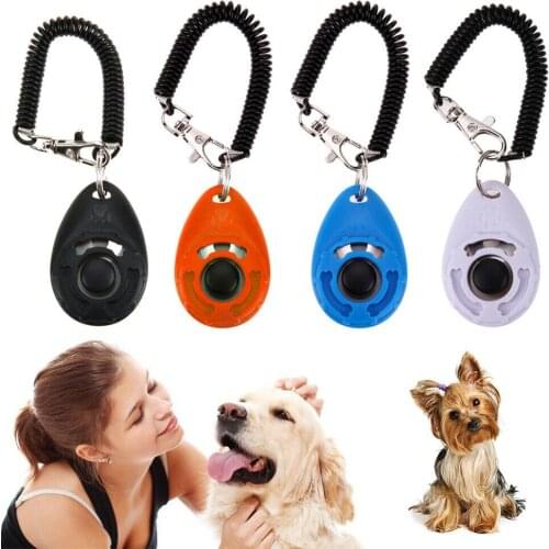 Dog Pet Training Clicker Trainer Teaching Tool Pet Click Whistle Keyring