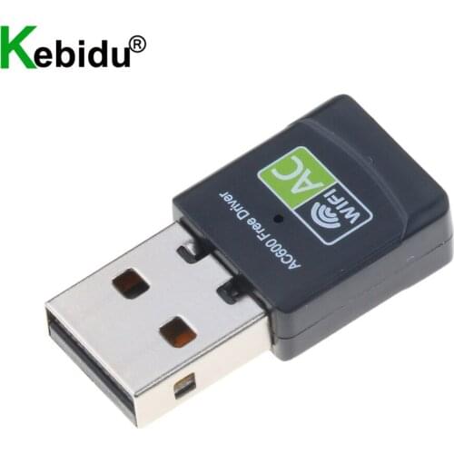 USB Ethernet Wi-Fi Receiver Network Card USB WiFi Adapter 600Mbps Wireless Adapter AC Dual Band 2.4G 5G For Laptop Driver Free
