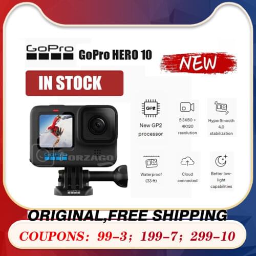 Presale GoPro HERO 10 Black Action Camera 4K 5.3K Front Screen Sports Cam 23MP GP2 Waterproof Mini Video Camera vs GoPro HERO 9