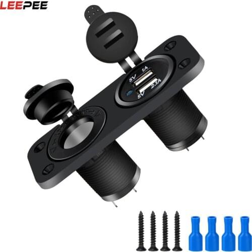 LEEPEE 12-24V Car Cigarette Lighter Charger Power Adapter Socket Splitter 5V Dual USB Charging Car Accessories For Car And RV