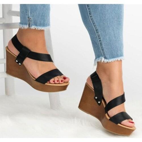Women Sandalias Wedge Platform Heel Sandals Women Shoes Summer Woman Casual Shoes Wedding Pumps Buckle Sandalias