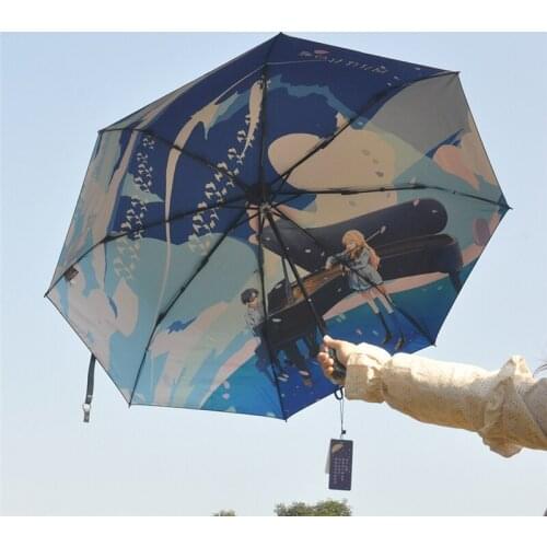 Anime Your Lie in April Cartoon Miyazono Kaori Printed Sun Rain Umbrella Sunshade Umbrella Cosplay Prop Decor Boy Girl 1pcs