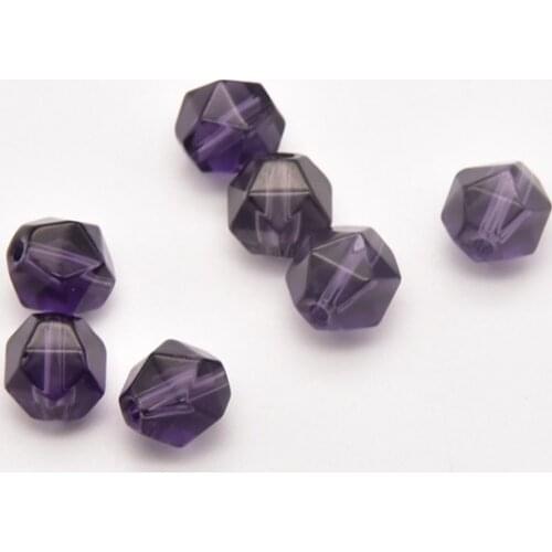 1 Bags/Lot 8mm Natural Amethyst Diamond Facet Beads Accessories Crafts Materials Wholesale Charms Charms Bulk JA0082