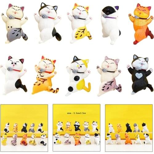 10PCS Cat Ornaments, Car Interior, Car Dashboard Decoration, Home Office Room Decoration