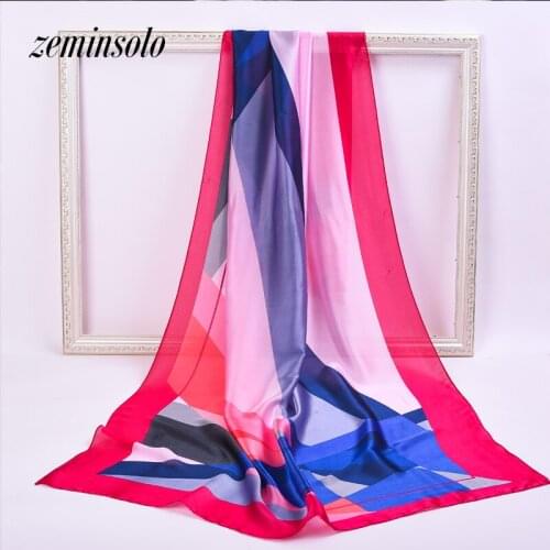 2018 Luxury Brand Womens Scarf Fashion Lady Silk Scarves Print Long Shawls Pashmina Foulard Bandanas Hijab Scarf Snood 180*90cm