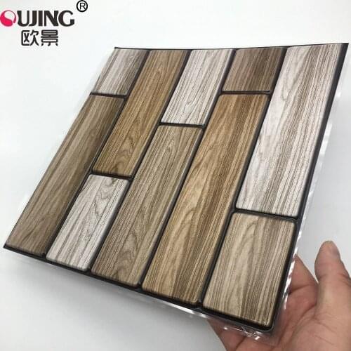 3D Wood Grain Brick Pattern Retro Tiles Wall Stickers 30*30cm*1pcs Kitchen Bathroom Tile Wallpaper Self-adhesive DIY Art Mural
