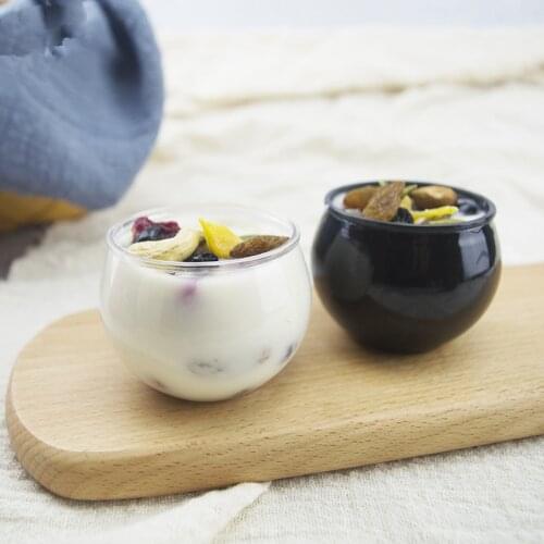 50pcs Small Mousse Cup Plastic Dessert Table Disposable Transparent Honey Jar Yogurt Bottle Fruit Cake Creative Pudding Cups