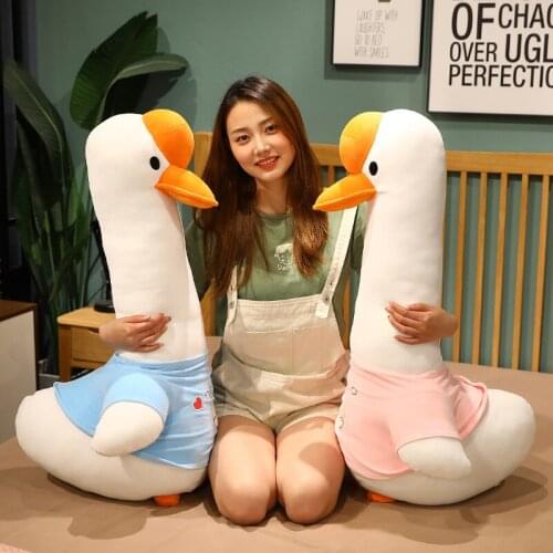 70/100CM New Big Plush White Goose Toy Giant Goose Sky Long Neck Goose Lifelike Animal Doll toys for Kids Birthday Gift