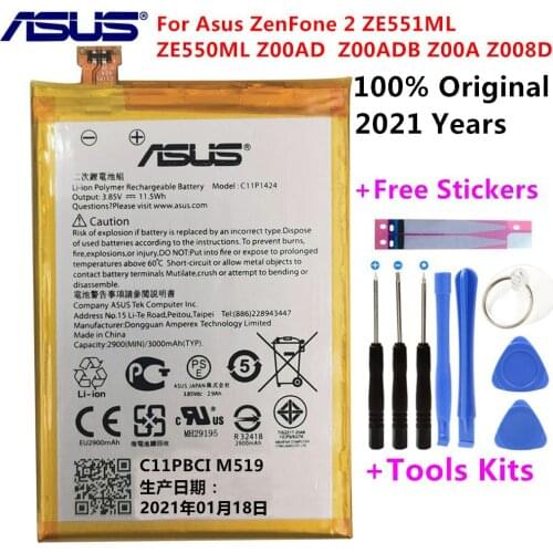 ASUS Original Replacement Phone Battery C11P1424 3000mAh for Asus ZenFone 2 ZE551ML ZE550ML Z00AD Z00ADB Z00A Z008D Free Tools