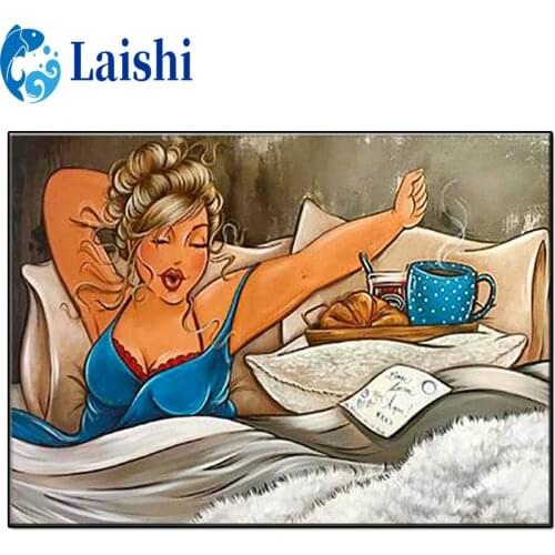 Diamond Painting Fat lady just getting up 5d DIY Embroidery Cross Stitch Art Craft Full Square/Round Rhinestone Home decor