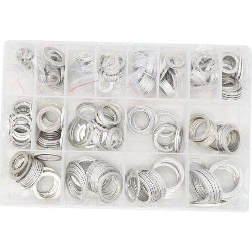 Aluminum Flat Washer Shim Plain Metal Sealing Ring Gasket Pad Assorted Assortment Kit M6 M8 M10 M12 M14 M16 M8 M20 M22