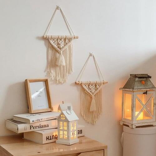 Bohemia Macrame Wall Hanging Woven Wall Art Decorative Tapestry for Bedroom Living Room Wedding