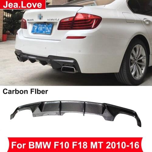 MP Style Real Carbon Fiber Rear Bumper Shovel Lip Chin Diffuser For BMW 5 Series F10 F18 520i 520Li 525Li 535Li MT 2010-2016