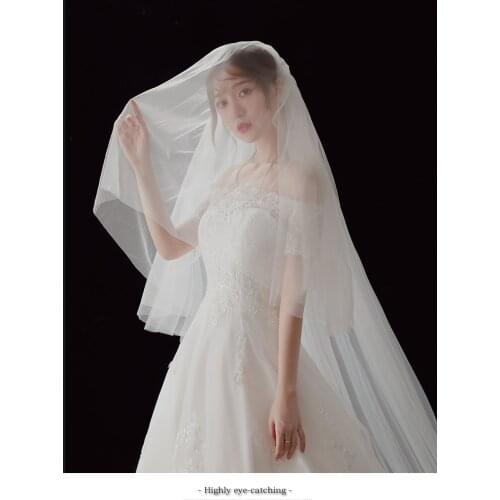 2019 Elegant Wedding Accessories 3 Meters 2 Layer Wedding Veil White Ivory Simple Bridal Veil With Comb Wedding Veil Hot Sale