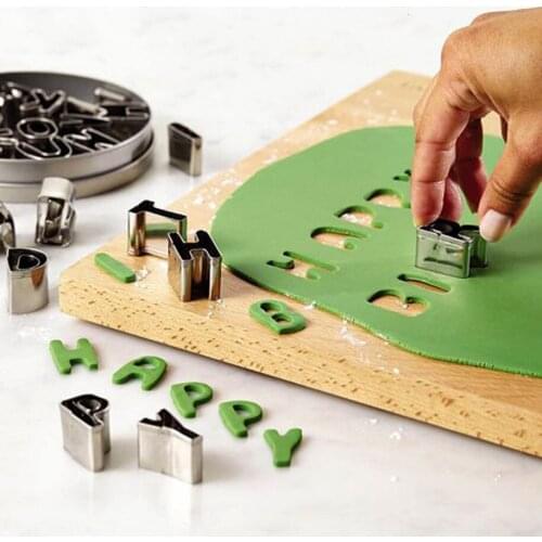 Bakeware 26 Letter Design DIY Cookie Cutter Mould Stainless Steel Biscuit Molds Pastry Confectionery Tools cookie stamp christma
