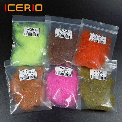 ICERIO 2g/pack Multiple Color Scud Dubbing Nymph Dub Fly Tying Material for Trout Flies Lure Shrimp Fly Making