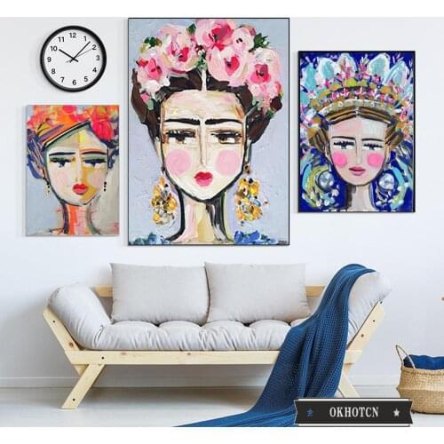 Impressionist Abstract Woman Portrait Poster for Living Room Modern Home Decor Wall Art Pictures Canvas Paintings No Frame