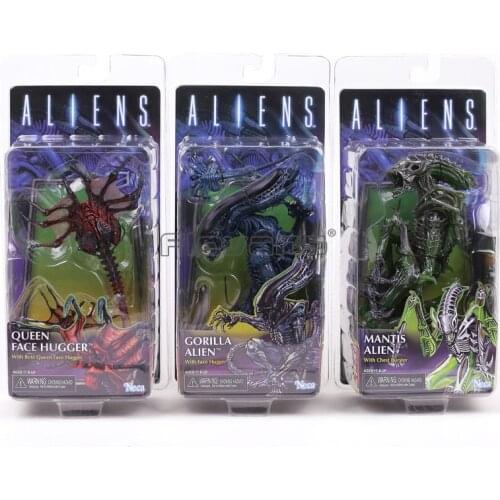 NECA ALIENS Gorilla Alien / Mantis Alien / Queen Face Hugger 7" Action Figure Collectible PVC Model Toy