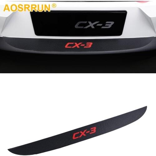 PU leather Carbon fiber Stying After guard Rear Bumper Trunk Guard Plate For Mazda CX-3 CX3 2016 2017 2018 Car Accessories