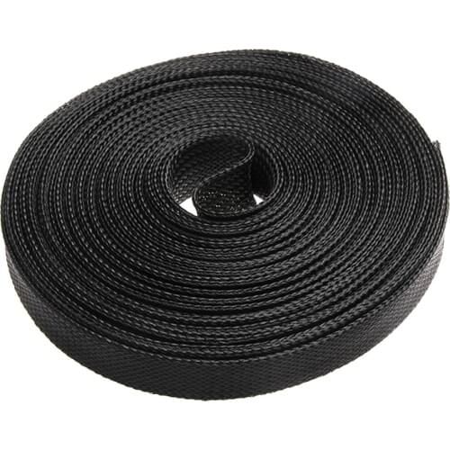 10M PET Insulation Black 25mm High Density Nylon Tight Expandable Braided Cable Sleeves Wire Gland Protection