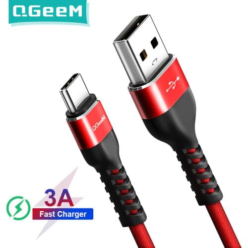 QGEEM USB Type C Cable USB-C Mobile Phone Fast Charging USB Charger Cable for Samsung Galaxy S9 Huawei Mate 20 Xiaomi USB Type-C