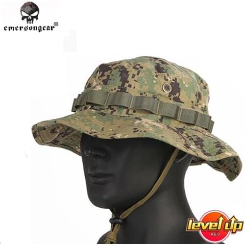 Emersongear Camouflage Boonie Hat Level Up Map Pocket Version Hat For Mountaineering and Hunting