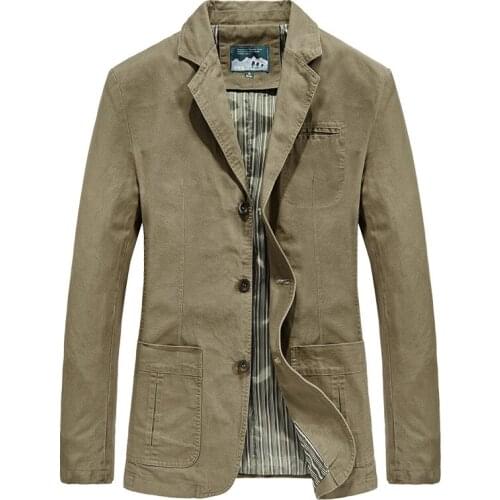 3XL 4XL Large Size Suit Men Cotton Jacket Breathable Single Row Three Button Casual Black Jackets Army Green Coat Khaki Clothes