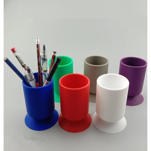 Creative Silicone Pen Holder with Suction Cup Pencil Stand Pen Pot Makeup Brush Container Desk Organizer Storage Stationery