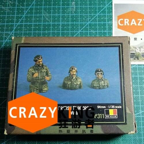 1/35 resin figure soldier model World War II British tank crew half-length three-person GK white model hand 191