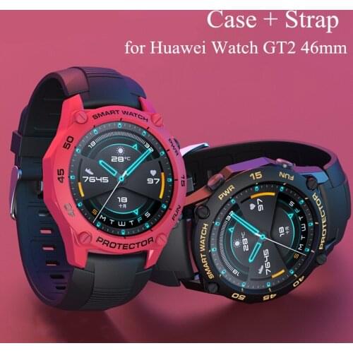 Soft Silicone Watch Band Case for Huawei Watch GT2 46mm Strap Colorful Case Protective Cover for Huawei GT 2 46mm Case Strap