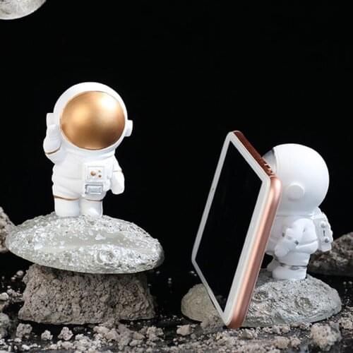 Nordic Resin Astronaut Figurines Phone Holder Space Pilot Figure Model Miniature Ornaments Home Decor Sculpture Modern Art Gift
