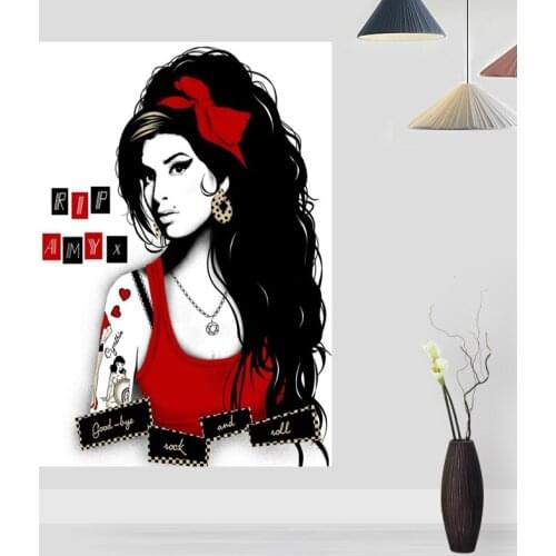 New Amy Winehouse Posters On The Wall Modern Anime/Movie/Abstract Rectangle Poster Canvas Fabric Cloth Wall Art Unframed 0224