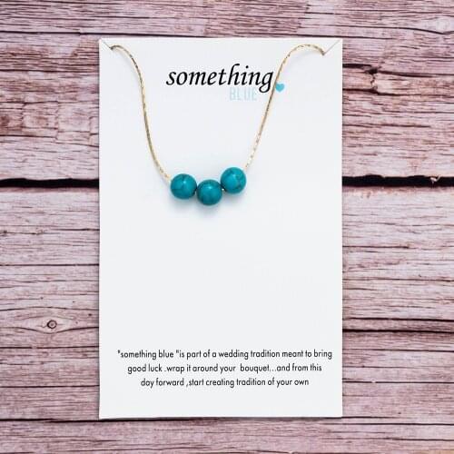 New Bohemia Luck Turquoise Stone Beads Short Necklace For Women Fashion Snake Chain Choker Party Beach Jewelry Wish Card Gifts