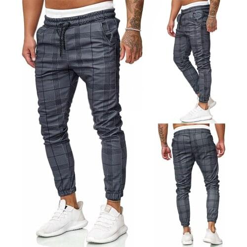 Autumn New Fashion Large Size Mens Trousers Casual Fitness Trousers Slim Trousers Running Jogging Sweatpants Tether Closure