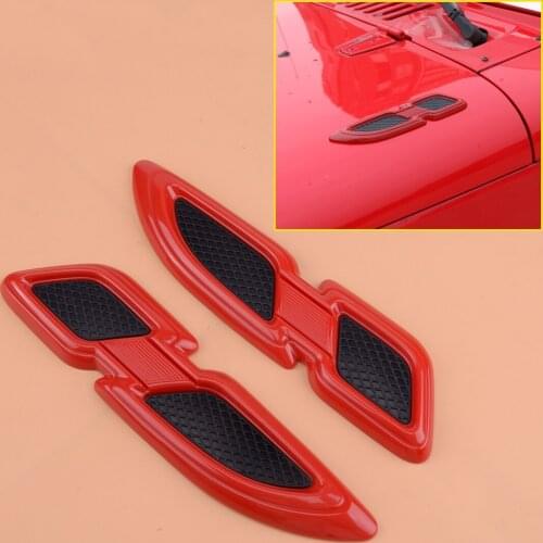 New Hood Side Fender Air Vent Intake Cover Trim Red Fit for Jeep Wrangler TJ JK JL 1997-2012 2013 2014 2015 2016 2017 2018 2019
