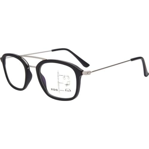 Women Blue Light Blocking Progressive Reading Glasses Magnifier Men Double Beam Look Near Far Presbyopic Eyeglasses With Diopter