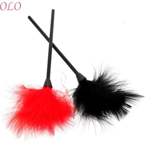 OLO 24cm Flirting Feather SM Bondage Sex Toys for Couple Erotic Toys Adult Games Slave Black Spanking Whip