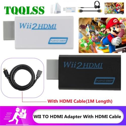 Full HD 1080P Wii to HDMI-compatible Converter Adapter Wii2HDMI-compatible Converter 3.5mm Audio for PC HDTV Monitor Display