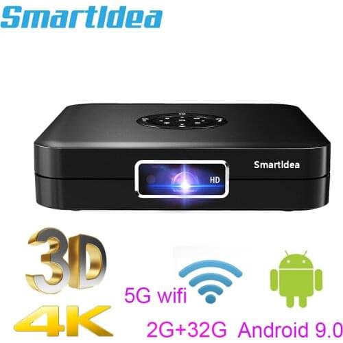 Smartldea K1 4K 3D Android 9.0 Wifi BT Projector Full HD Mini LED DLP proyector for IOS/Android OS phone Daylight Home Theater