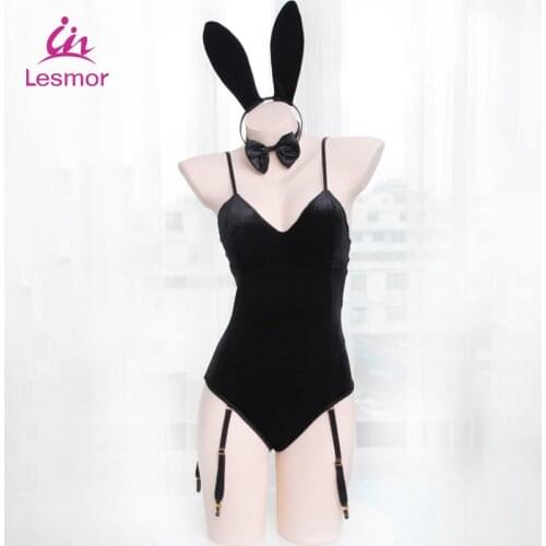 Sexy Rabbit Bunny Girl Suit Female Women Cosplay Costume Jumpsuit Roleplay Lingerie Bodysuit Velvet Underwear Cat Woman Costume