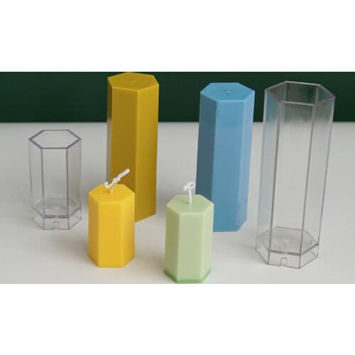 Hexagon Candle Mould Acrylic Plastic Candle Mold Candle Mould Size Hexagon Column Candle Mould Candle Molds for Candle Making