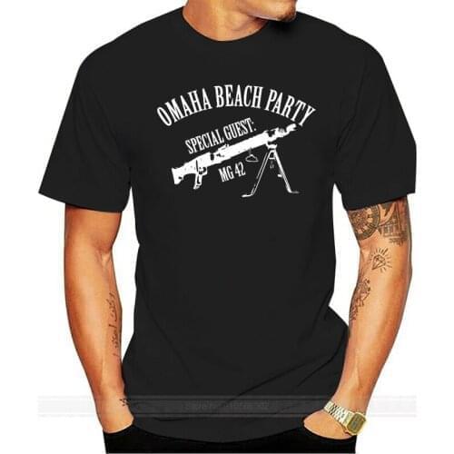Shubuzhi New Summer Fashion T-Shirt MG42 OMAHA BEACH PARTY WW2 CULT Germany German Cotton Tee Shirt