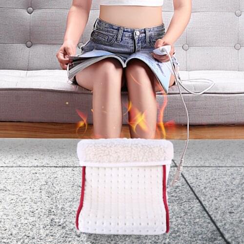 Cosy Luxury Electric Heated Foot Warmer and Massager with Removable Soft Fleece Lining - Beige