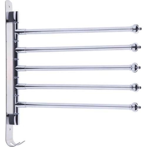 Bathroom Swinging Stainless Steel Swivel Towel Rack Polished Folding Arm