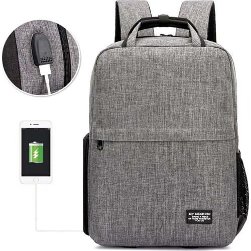 Camera Photography Waterproof Shoulders Bag w/ USB Port fit for 14in Laptop DSLR Shockprood Fashion Casual Backpack Tripod Case