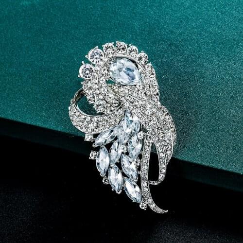 WEIMANJINGDIAN New Arrival Large Crystal Plant Brooches for DIY Wedding Bouquet Kits Jewelry Accessories