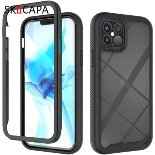3 in 1 Armor Shockproof Back Cover for iphone 12 11 Pro Max XS Max 12 Mini Transparent Phone Case for iphone 5s SE 8 6S plus XR